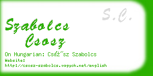 szabolcs csosz business card